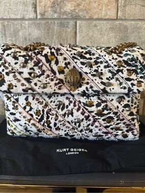 Gorgeous Kurt Geiger Kensington Sparkle and Calf Hair shoulder bag